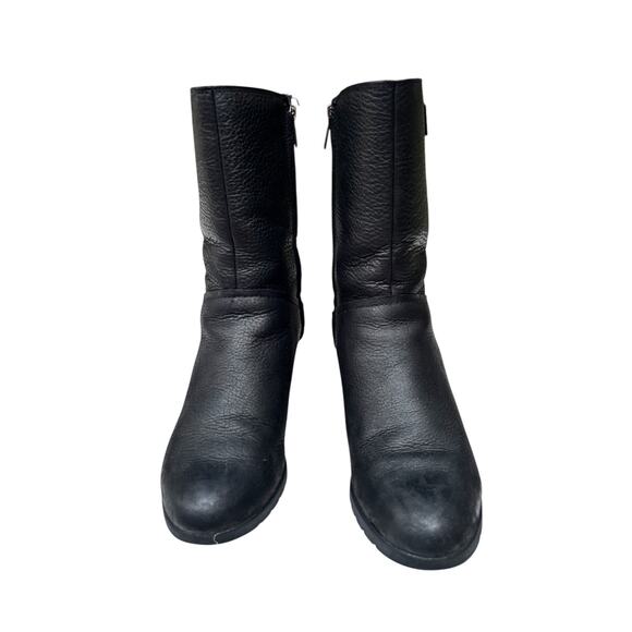 Uggs Potrero Waterproof Leather Boot Women's Size 8 EU 39 Black Wedge - Picture 6 of 11